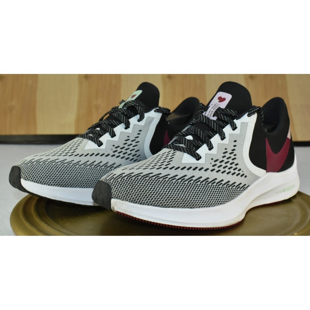 Nike Air Zoom Winflo 6 Women Shoes Size 10 White Running Sneakers AQ8228-103